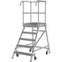 Stabilo Podestleiter fahrbar, einseitig begehbar,  Profilrost mit R13-Stufen, 5 Stufen
