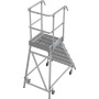 Stabilo Podestleiter fahrbar, einseitig begehbar,  Profilrost mit R13-Stufen, 6 Stufen