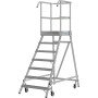 Stabilo Podestleiter fahrbar, einseitig begehbar,  Profilrost mit R13-Stufen, 7 Stufen