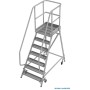 Stabilo Podestleiter fahrbar, einseitig begehbar,  Profilrost mit R13-Stufen, 7 Stufen