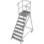 Stabilo Podestleiter fahrbar, einseitig begehbar,  Profilrost mit R13-Stufen, 8 Stufen