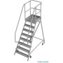 Stabilo Podestleiter fahrbar, einseitig begehbar,  Profilrost mit R13-Stufen, 8 Stufen