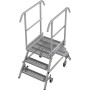 Stabilo Podestleiter fahrbar, beidseitig begehbar,  Profilrost mit R13-Stufen, 2 x 3 Stufen