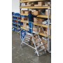 Stabilo Podestleiter fahrbar, beidseitig begehbar,  Profilrost mit R13-Stufen, 2 x 3 Stufen