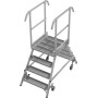 Stabilo Podestleiter fahrbar, beidseitig begehbar,  Profilrost mit R13-Stufen, 2 x 4 Stufen