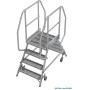 Stabilo Podestleiter fahrbar, beidseitig begehbar,  Profilrost mit R13-Stufen, 2 x 4 Stufen