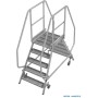 Stabilo Podestleiter fahrbar, beidseitig begehbar,  Profilrost mit R13-Stufen, 2 x 5 Stufen