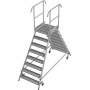 Stabilo Podestleiter fahrbar, beidseitig begehbar,  Profilrost mit R13-Stufen, 2 x 8 Stufen