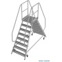 Stabilo Podestleiter fahrbar, beidseitig begehbar,  Profilrost mit R13-Stufen, 2 x 8 Stufen