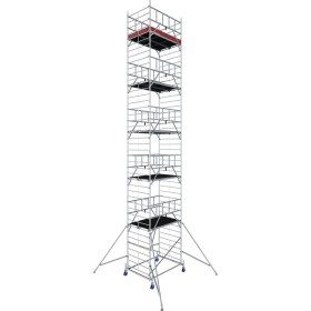 Échafaudage ProTec System XXL avec extension en largeur en aluminium, hauteur de travail 10,30 m