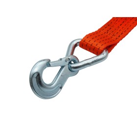 Cinghia di ancoraggio 5000kg 2 pezzi 50mm – 10 m con cricchetto a braccio lungo e gancio di sicurezza a triangolo