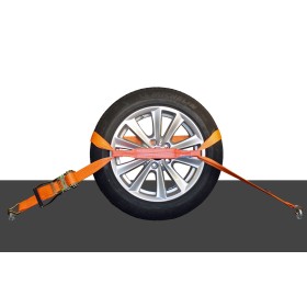 Radsicherungsgurt 3-teilig 50 mm – 3.25 m – Fahrzeuge bis 4500kg – LC 2000 daN
