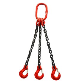 Kettengehänge 3-Strang – 11'200 kg – Nenndicke 13mm – Güteklasse 8 – mit Gabelkopfhaken & Schmiedefalle