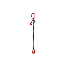 Kettengehänge 1-Strang mit Kettenkürzer – 2000 kg – Nenndicke 8mm – Güteklasse 8 – mit Gabelkopfhaken & Schmiedefalle