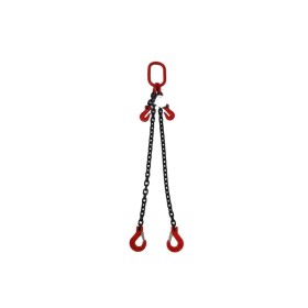 Kettengehänge 2-Strang mit Kettenkürzer – 11'200 kg – Nenndicke 16mm – Güteklasse 8 – mit Gabelkopfhaken & Schmiedefalle