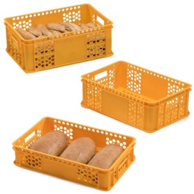 Bäcker-Kasten Gelb, Stapelbar