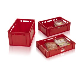 Fleischkasten original rot, Stapelbar