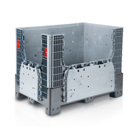 Grande scatola pieghevole 120 x 80 x 95 cm 4 piedi - 2 aperture di carico