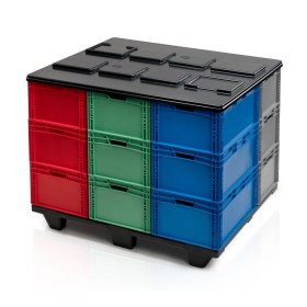 Couvercle de palette en plastique 120 x 100 cm