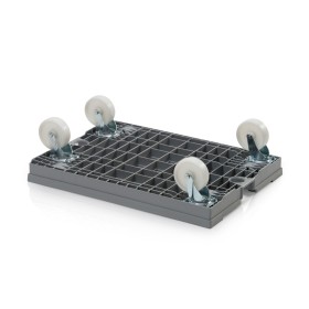 Transportroller 80 x 60 cm 2 lenkbare + 2 feste PP-Rollen