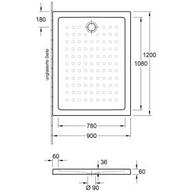 Villeroy & Boch O.novo Duschwanne 120 x 90 cm