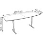 Konferenztisch Move 3 10306010, elektrisch höhenverstellbar 72-120cm (H), 250x100cm (BxT), 6 Personen, Tonnenform