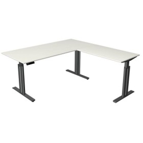 Sitz-Steh Eck-Schreibtisch Move 3 elegant, elektrisch höhenverstellbar, 72-120cm (H), 180x180cm