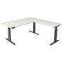 Sitz-Steh Eck-Schreibtisch Move 3 elegant, elektrisch höhenverstellbar, 72-120cm (H), 180x180cm
