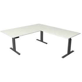 Sitz-Steh Eck-Schreibtisch Move 3 elegant, elektrisch höhenverstellbar, 72-120cm (H), 200x220cm
