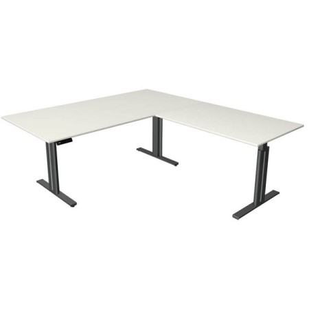 Sitz-Steh Eck-Schreibtisch Move 3 elegant, elektrisch höhenverstellbar, 72-120cm (H), 200x220cm