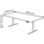 Sitz-Steh-Schreibtisch Move 3 Premium, elektrisch höhenverstellbar, 72-121cm (H), 200x100cm