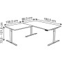 Sitz-Steh Eck-Schreibtisch Move 3 Premium, elektrisch höhenverstellbar, 72-121cm (H), 160x180cm