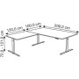 Sitz-Steh Eck-Schreibtisch Move 3 Premium, elektrisch höhenverstellbar, 72-121cm (H), 200x220cm