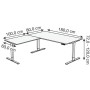Sitz-Steh Eck-Schreibtisch Move 3, elektrisch höhenverstellbar, 72-120cm (H), 180x80cm
