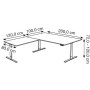 Sitz-Steh Eck-Schreibtisch Move 3, elektrisch höhenverstellbar, 72-120cm (H), 200x100cm