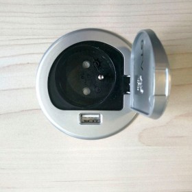 Move 1-fach Tischsteckdose silber