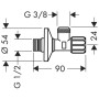 hansgrohe Eckventil DN15 mit Feinfilter