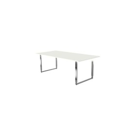 Konferenztisch Yukon 114324.1, manuell höhenverstellbar 68-82cm (H), 200x100cm (BxT), 6 Personen, rechteckig, weiss / silber