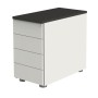 Standcontainer Move 4192 Holz weiss (Abdeckplatte anthrazit), 4 normale Schubladen, abschliessbar