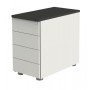 Standcontainer Move 4192 Holz weiss (Abdeckplatte anthrazit), 4 normale Schubladen, abschliessbar