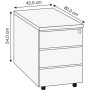 Rollcontainer lichtgrau 3 Auszüge