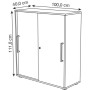 Schiebetürenschrank weiss/weiss 2 Fachböden