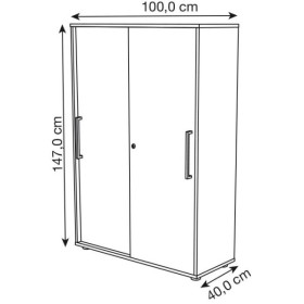 Armadio a ante scorrevoli bianco/bianco 3 ripiani