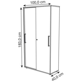 Armadio a ante scorrevoli bianco/bianco 4 ripiani