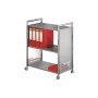 Bürowagen für Ordner alusilber/chrom 70 x 40 x 84cm