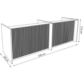 Comptoir d'accueil Marino up & down pour 1 personne, chêne 328,0 x 98,0 x 112,0 cm