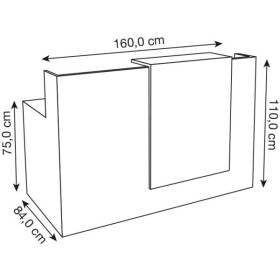 Comptoir d'accueil SYDNEY blanc/gris