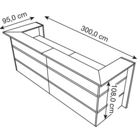 Comptoir d'accueil BARI gris/blanc