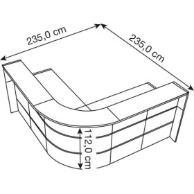 Comptoir d'accueil BARI gris/blanc