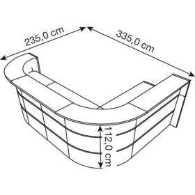 Comptoir d'accueil BARI gris/blanc